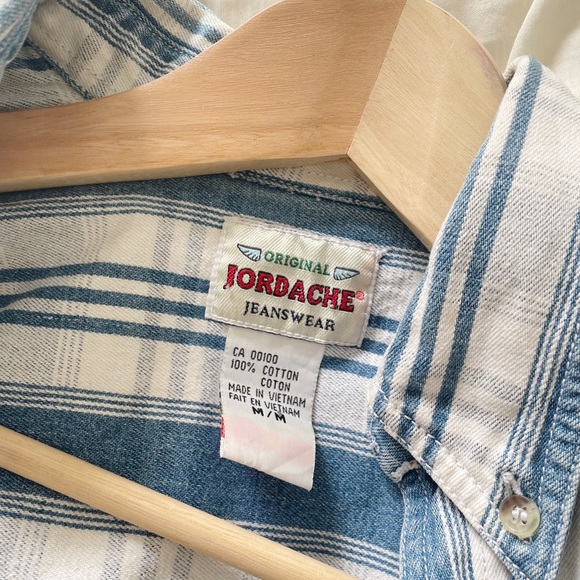 Vintage Jordache Blue and White Striped Shirt - Picture 5 of 5
